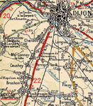 Carte de Gevrey à Dijon