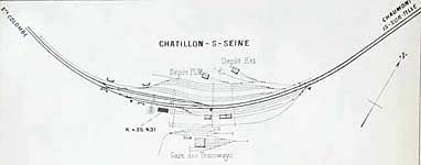 Plan des gares de Chatillon-sur-Seine